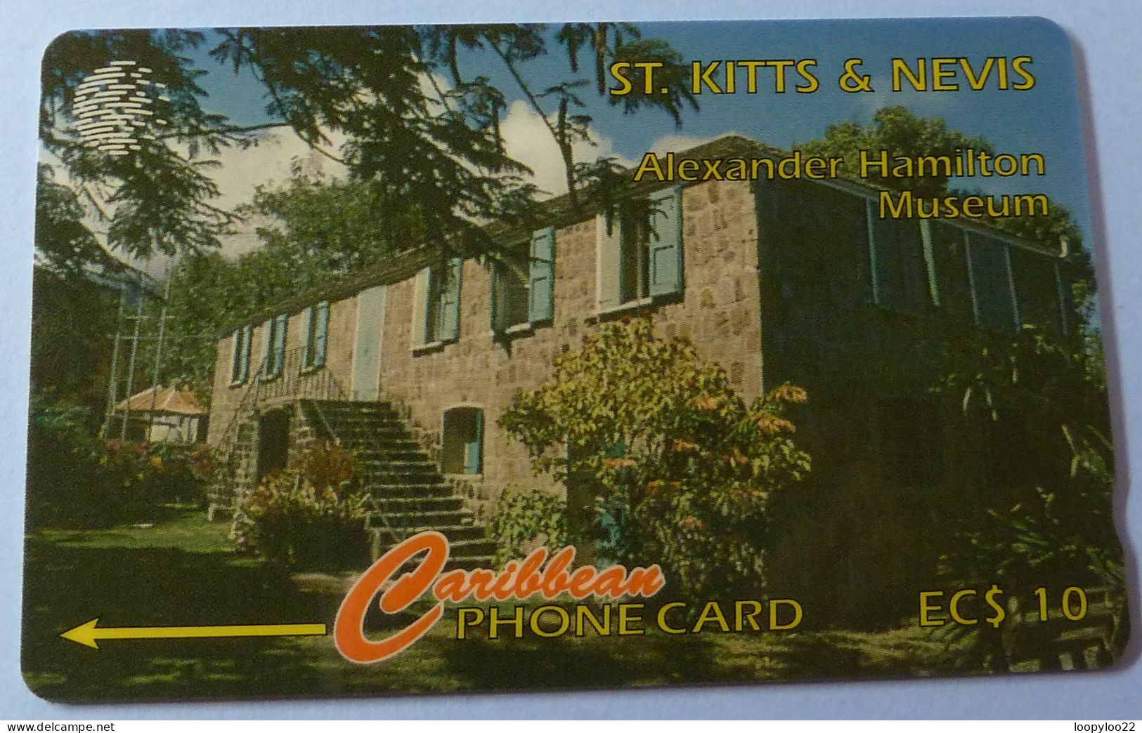 ST KITTS & NEVIS - GPT - Alexander Hamilton Museum - 11CSKB - $10 - VF Used - St. Kitts & Nevis