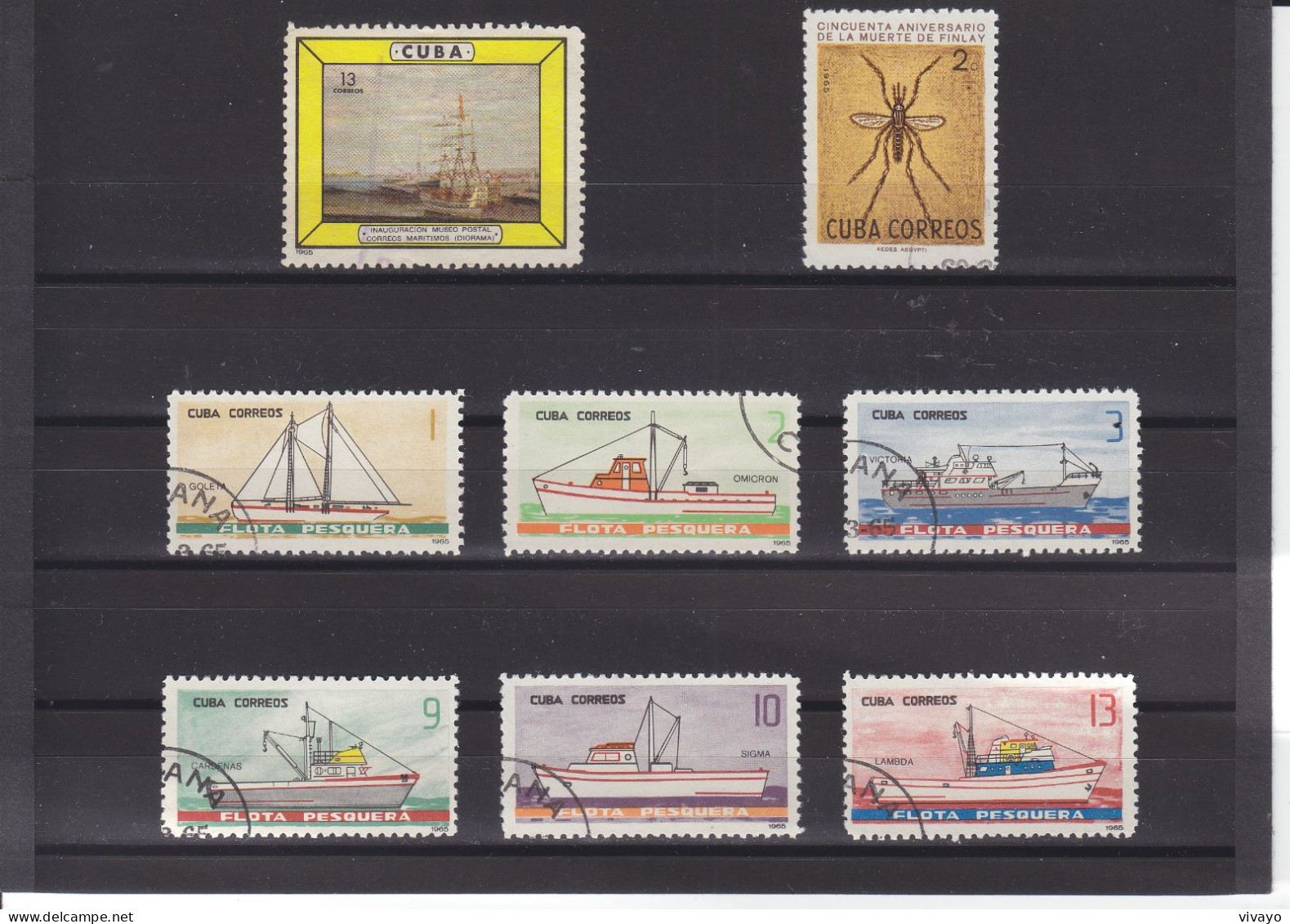 CUBA - O / FINE CANCELLED - 1965 - NAVY, FINLEY, FISHING FLEET    Yv. 819, 821/6, 859     Mi. 994, 998/1003, 1052 - Oblitérés