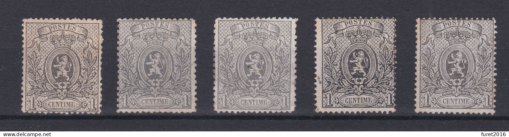 N° 23 : 5 Timbres ( X ) Neuf Sans Gomme Dentelure à Identifier - 1866-1867 Coat Of Arms