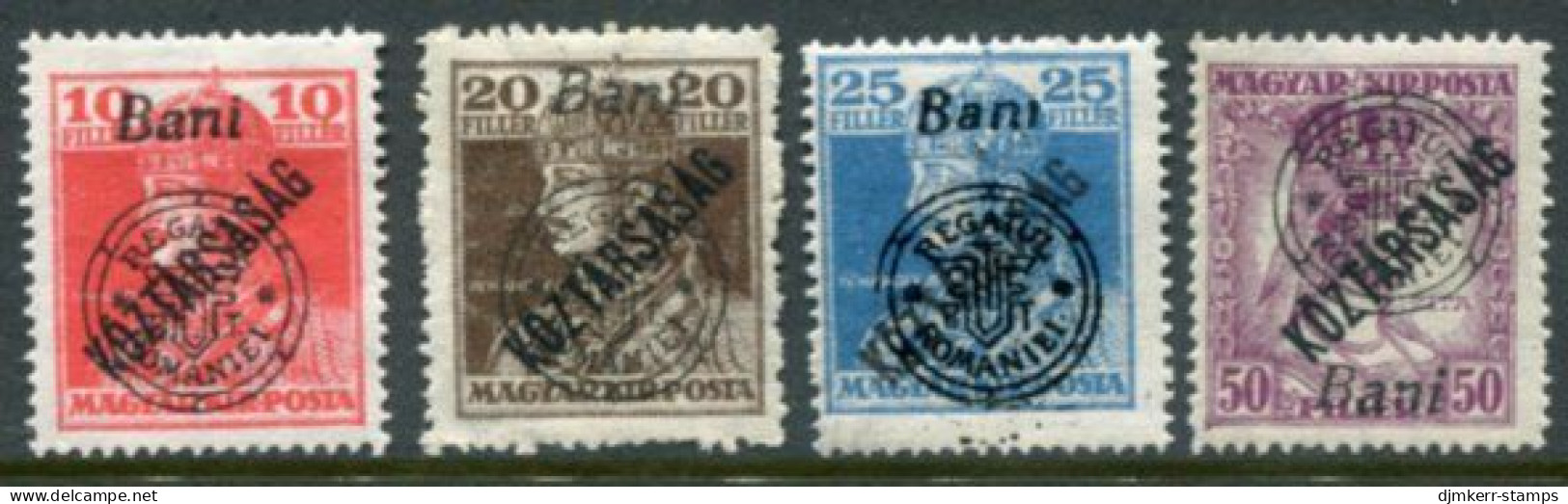 TRANSYLVANIA 1919 Overprint Type II  On Karl And Zita With KÖZTERSASAG Overprint LHM / *.  Michel 61-64 - Transylvanie