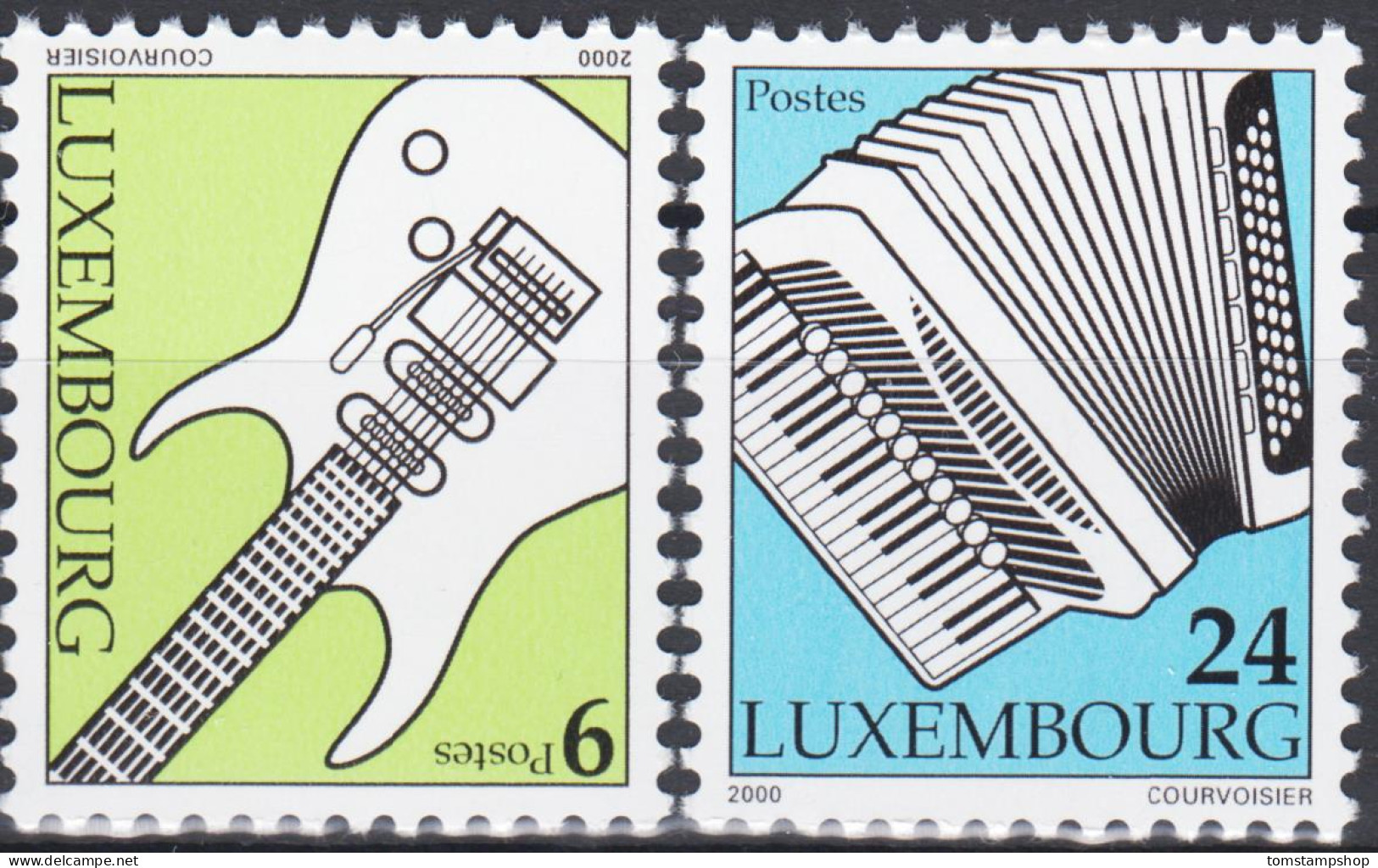 Luxembourg 2000 Musique, Instruments, Guitare, Accordéon, Arts, MNH - Musique