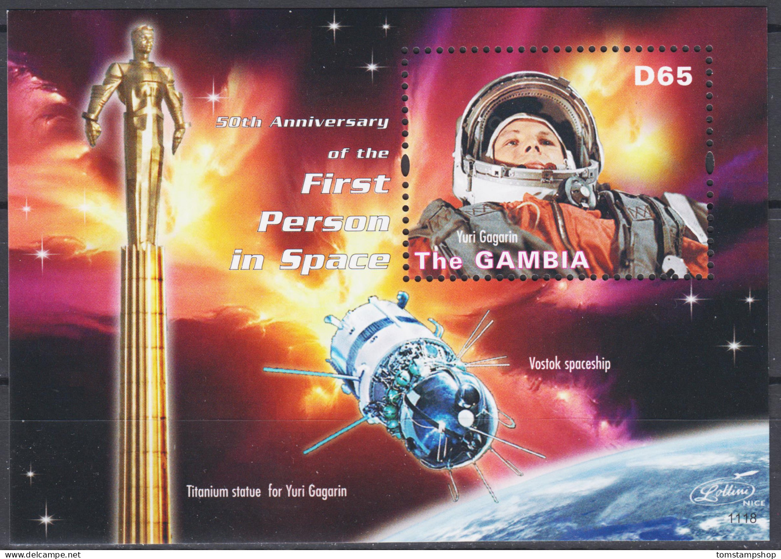 Gambie 2011 Gagarine, Astronautes, Vol Spatial, Vostok 1, Fusées, MNH - Other & Unclassified