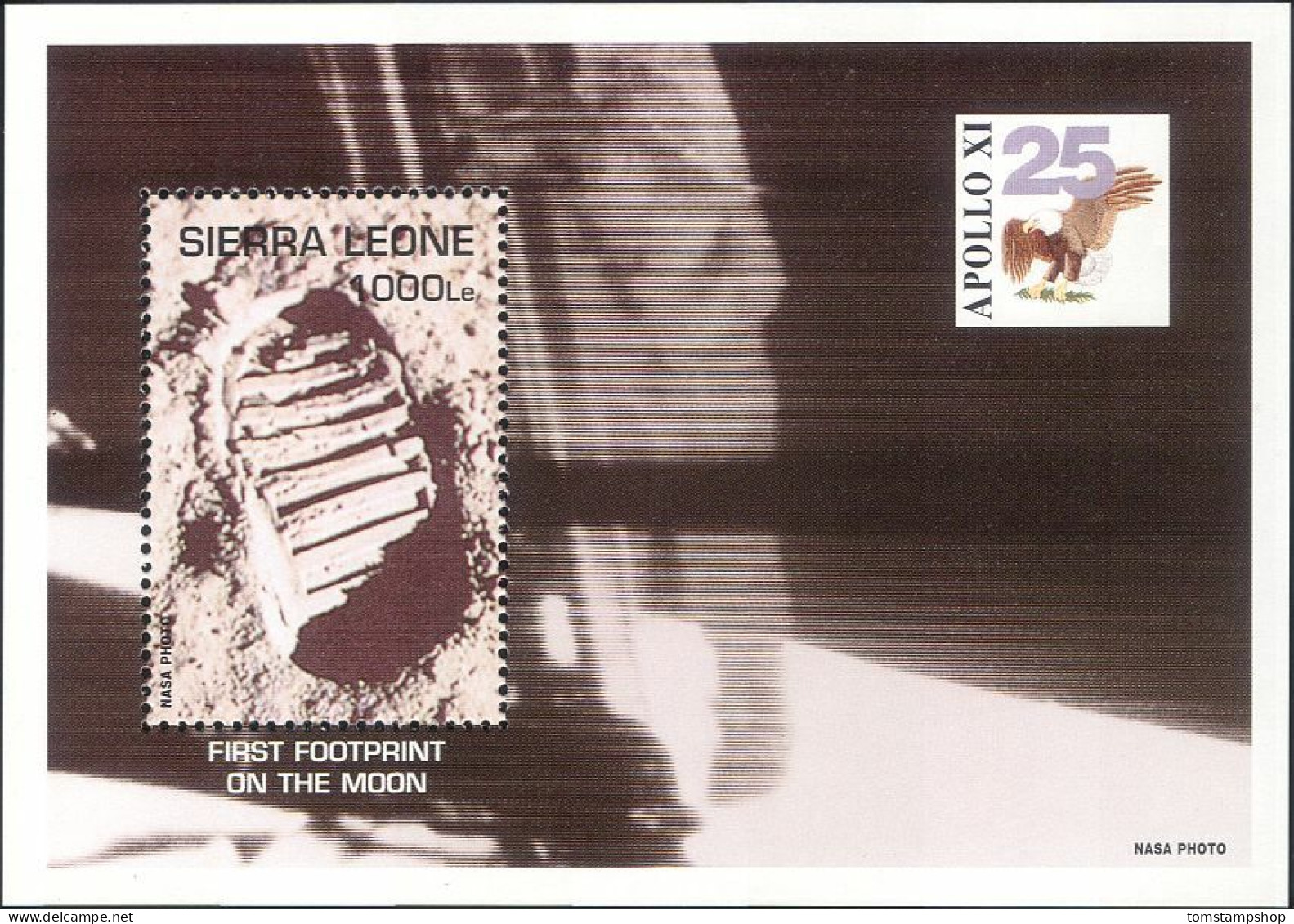 Sierra Leone 1994 Apollo 11,Espace,Empreinte,Astronaute,Aigle M/s MNH - Autres & Non Classés