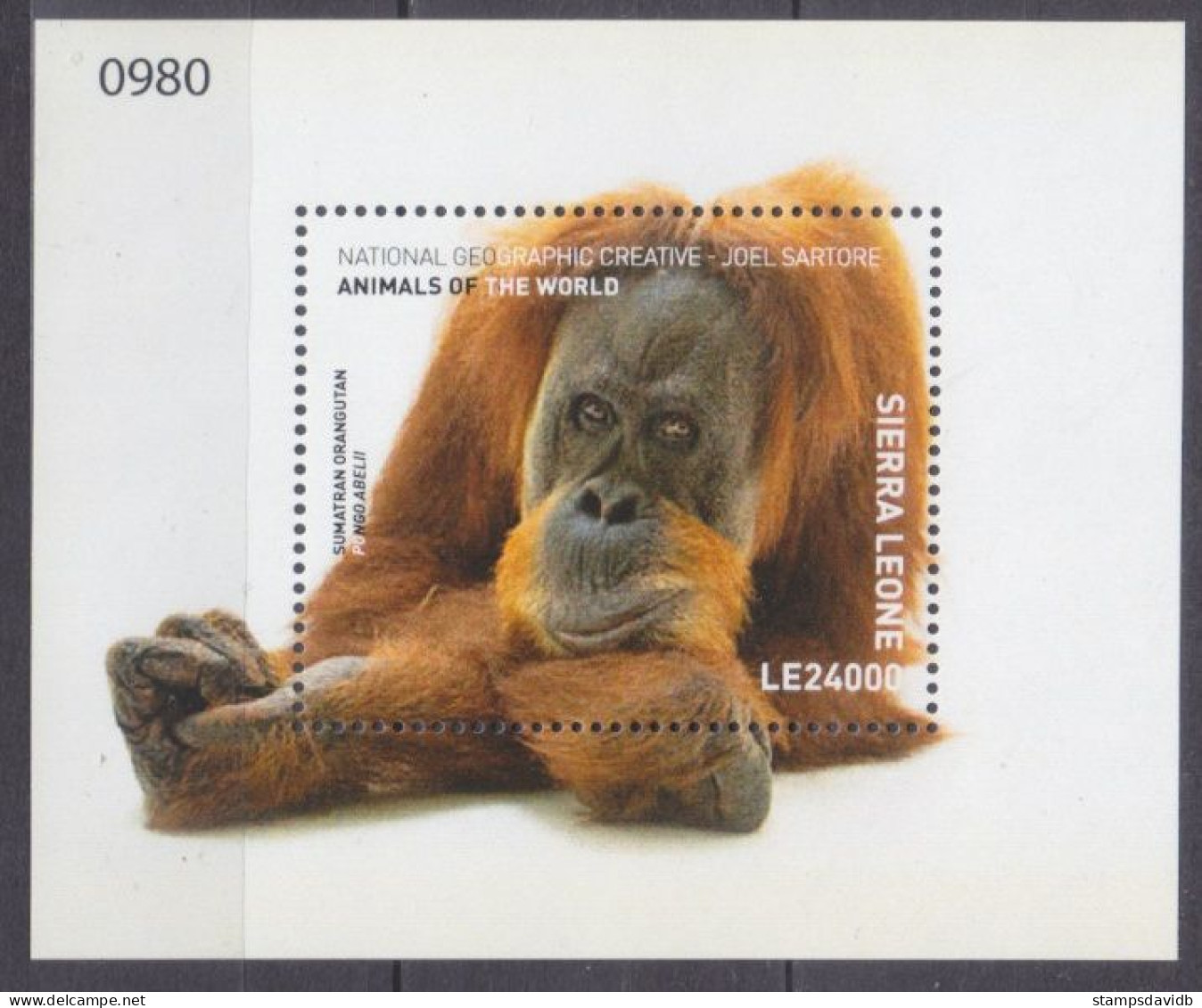 2017 Sierra Leone 8012/B1134 Fauna - Gorilla 11,00 € - Gorilla's