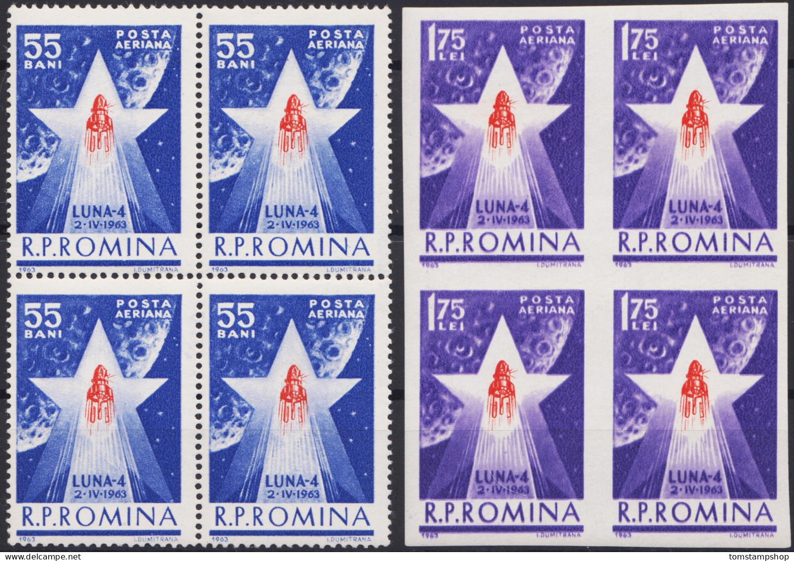 Romania 1963 Space Moon Rocket Lunik LUNA 4 Satellite Bl4 MNH - Andere & Zonder Classificatie