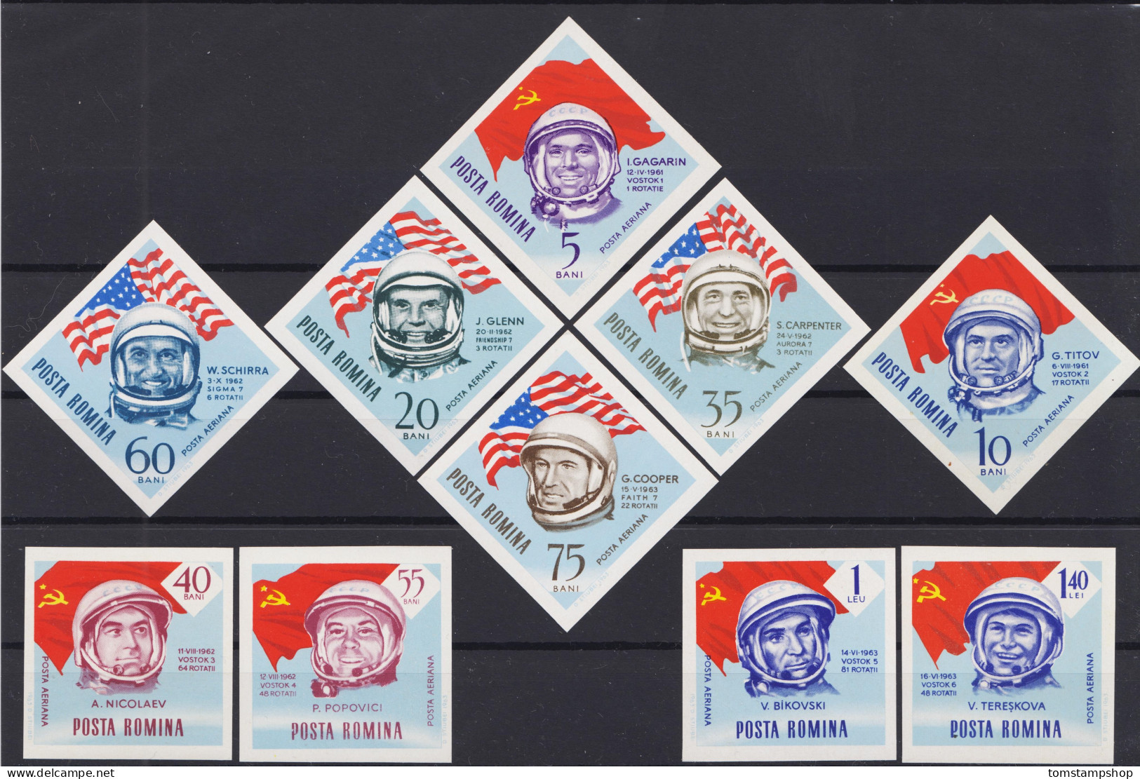 Romania 1964 Space Traveling,USA & Russia Cosmonauts,Gagarin,Imperf MNH - Otros & Sin Clasificación