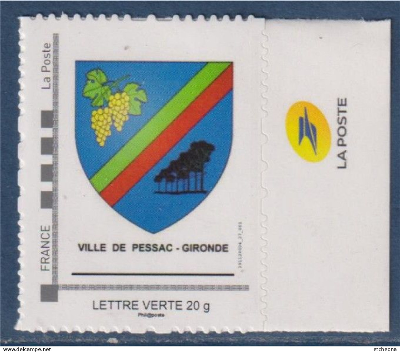Emission Blason De La Ville De Pessac 23-24.11.2019 TVP LV Cadre MonTimbraMoi Neuf Avec Sur Marge Logo La Poste - Unused Stamps