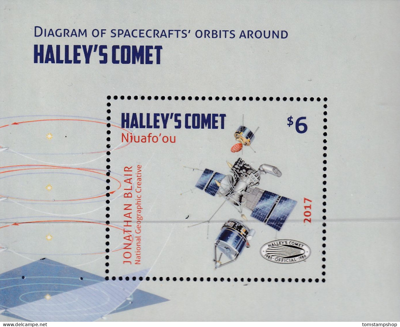 Niuafo'ou 2017 Space,Halley's Comet,Astronomy,Astronomer M/s MNH - Other & Unclassified