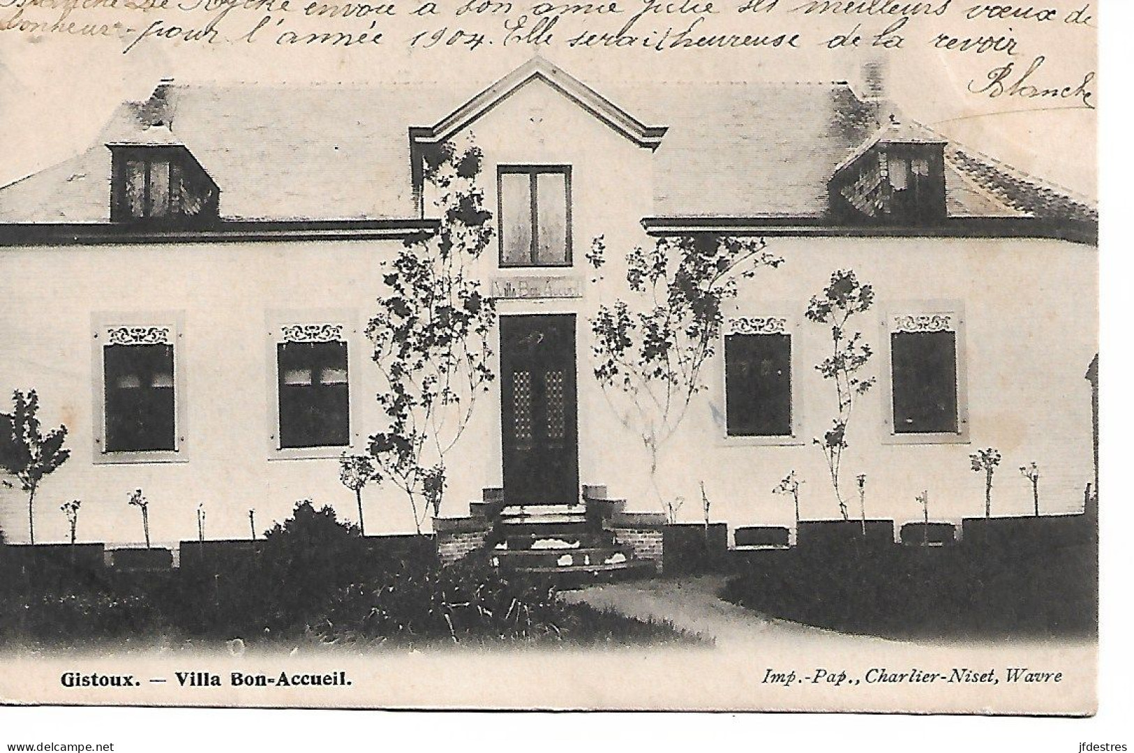 CP Gistoux Villa Bon Accueil 1904. Blanche De Rijcke à Julie Servais Wasseiges. EST. Chaumont-Gistoux - Chaumont-Gistoux