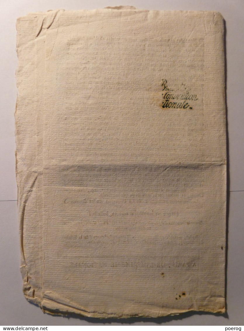 BULLETIN CONVENTION NATIONALE 1795 - LIMITATION POUVOIR JUGES DE PAIX - DISCOURS DEPUTE AUDOIN - Gesetze & Erlasse