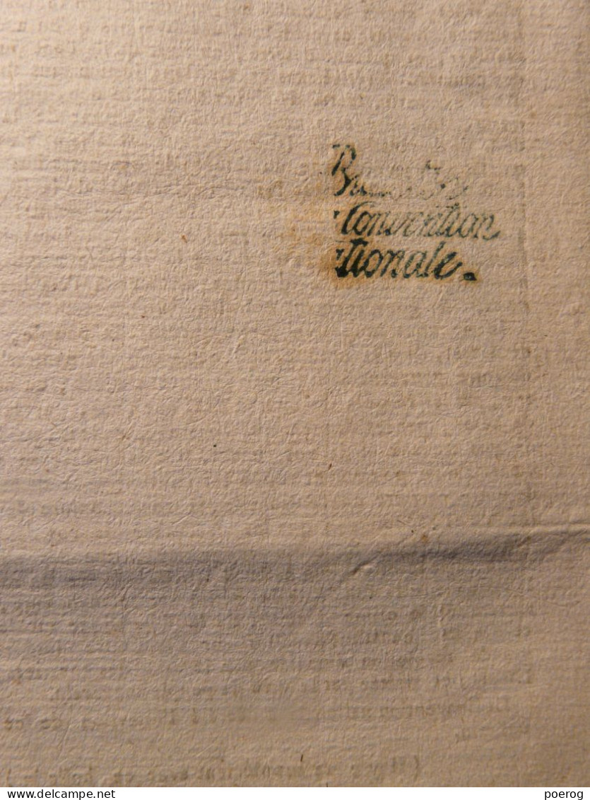 BULLETIN CONVENTION NATIONALE 1795 - LIMITATION POUVOIR JUGES DE PAIX - DISCOURS DEPUTE AUDOIN - Décrets & Lois