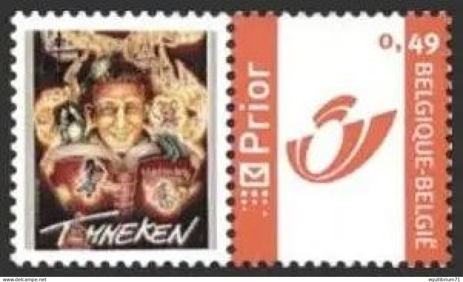 DUOSTAMP** / MY STAMP** - Tommeken - Prince Carnaval Alost / Prins Karnaval  Aalst (Oilsjt) - 22/02/2004 - Carnavales