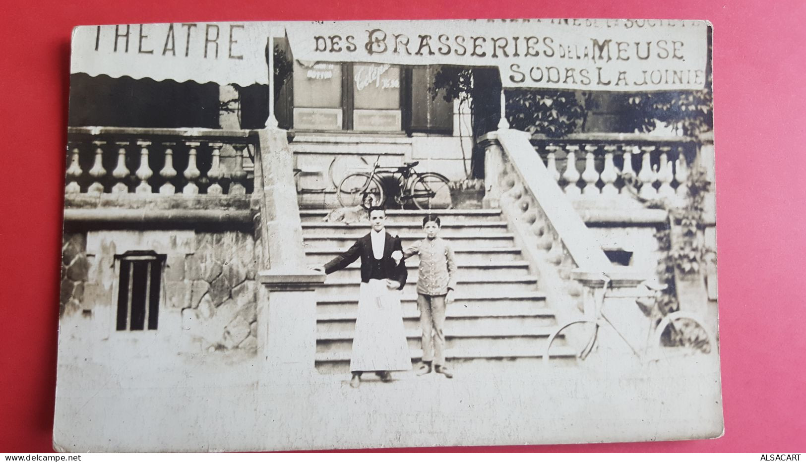 Carte Photo  D'un Théatre , Et Brasserie De La Meuse - A Identifier