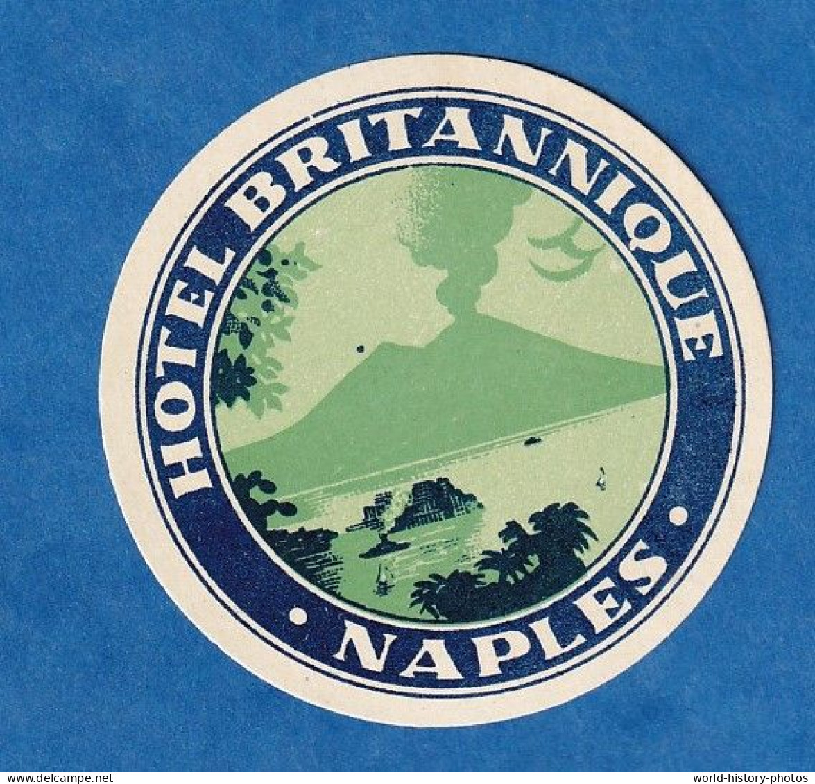 Etiquette Ancienne De Bagage - NAPLES - Hotel Britannique - Volcan Vesuve Vesuvio Napoli Italia - Supplies And Equipment