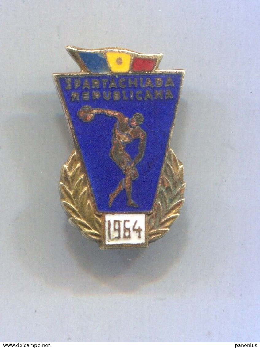 Romania - Spartachiada Republicana 1964. Vintage Pin  Badge Abzeichen, Enamel - Athlétisme