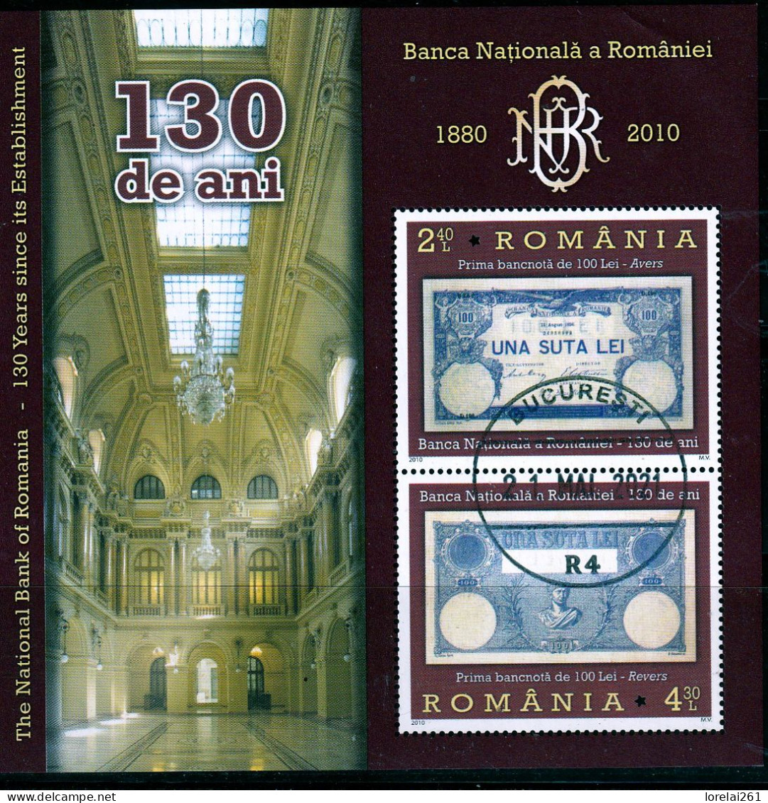 2010 - 130 Ans De La Banque Nationale Mi No Block 477 - Usati