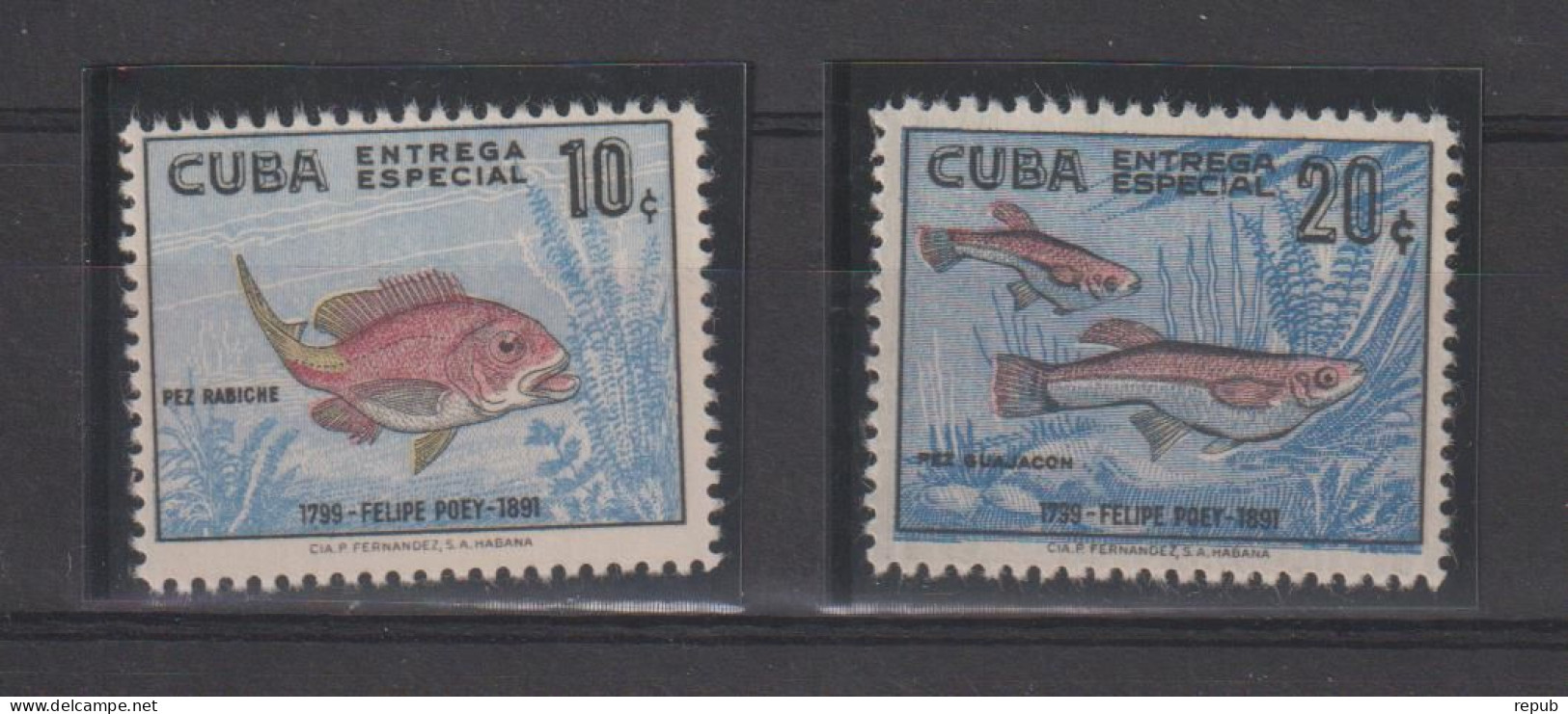 Cuba 1958 Poissons Express 24-25, 2 Val * Charnière MH - Exprespost