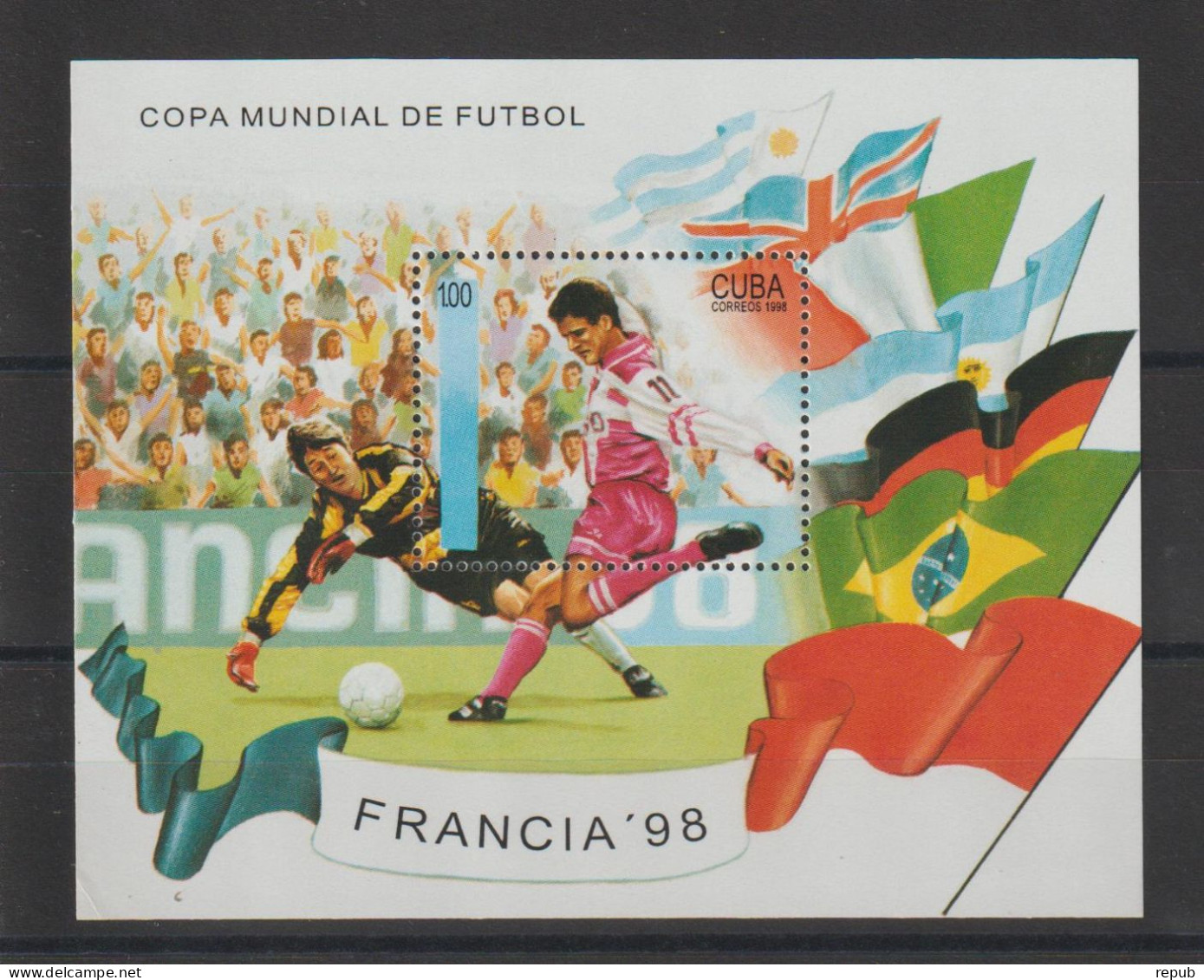 Cuba 1998 Football Coupe Du Monde BF 152 ** MNH - Hojas Y Bloques