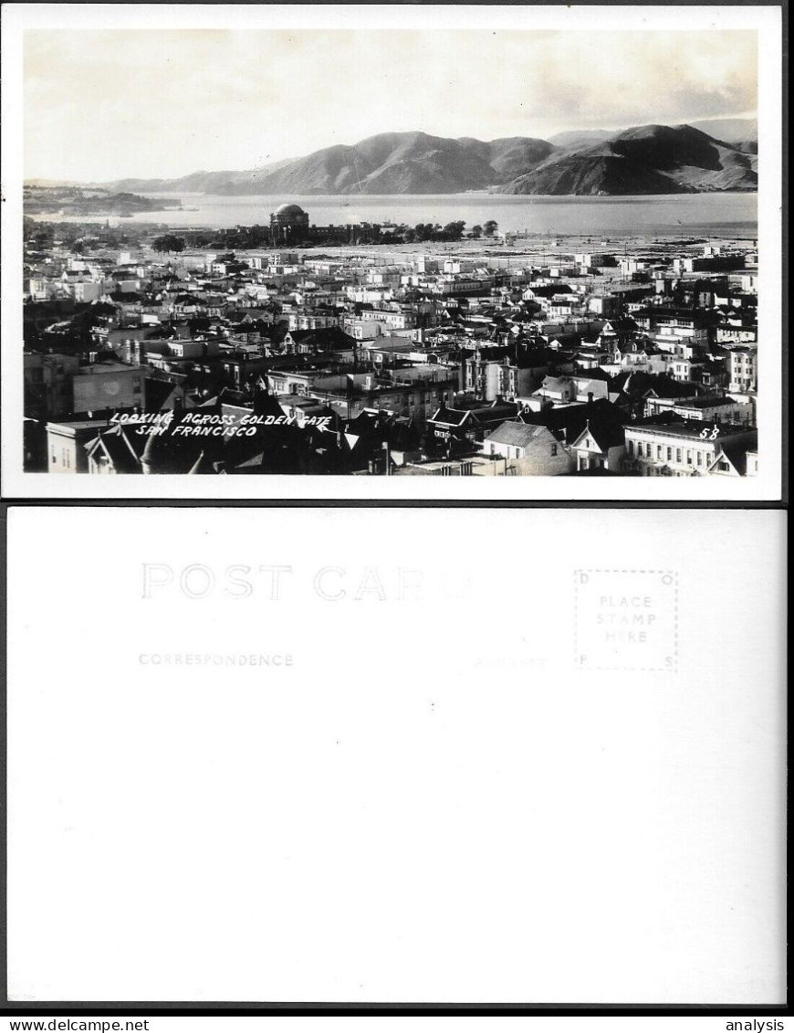 USA San Francisco View From Golden Gate Old Real Photo PC Pre 1945 - San Francisco