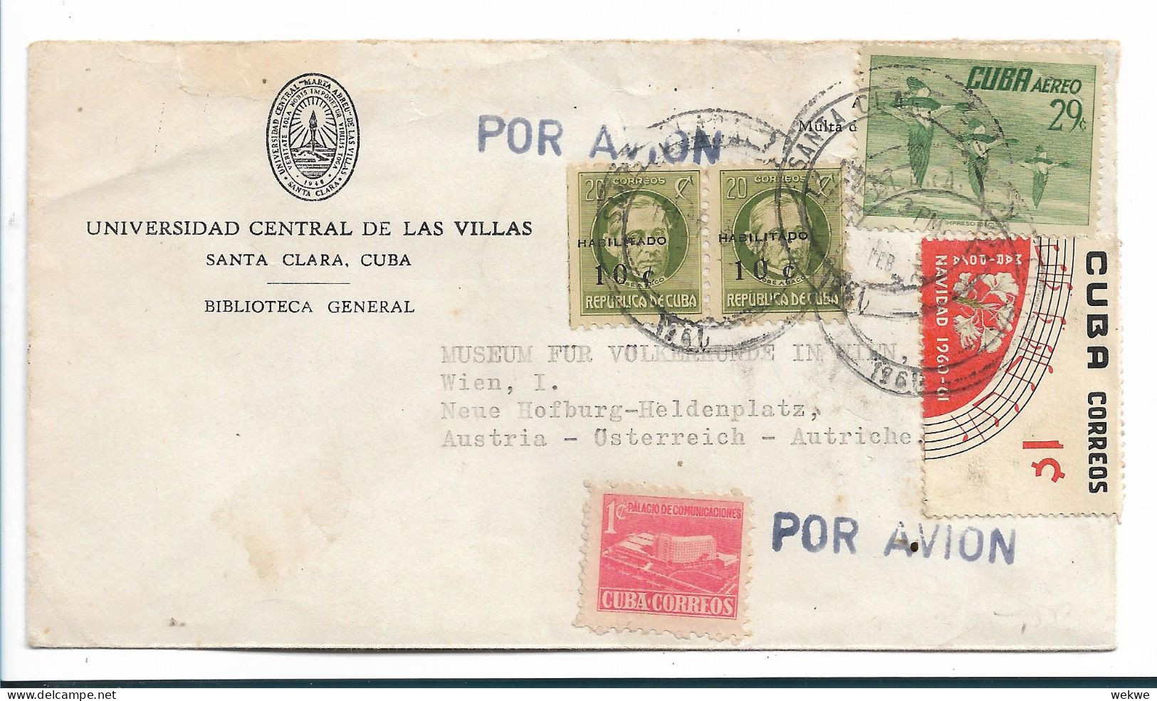 KUBA 049 / Enten  Von 1956, Überdruck 1960      Weihnachtsmarke 1960 - Lettres & Documents