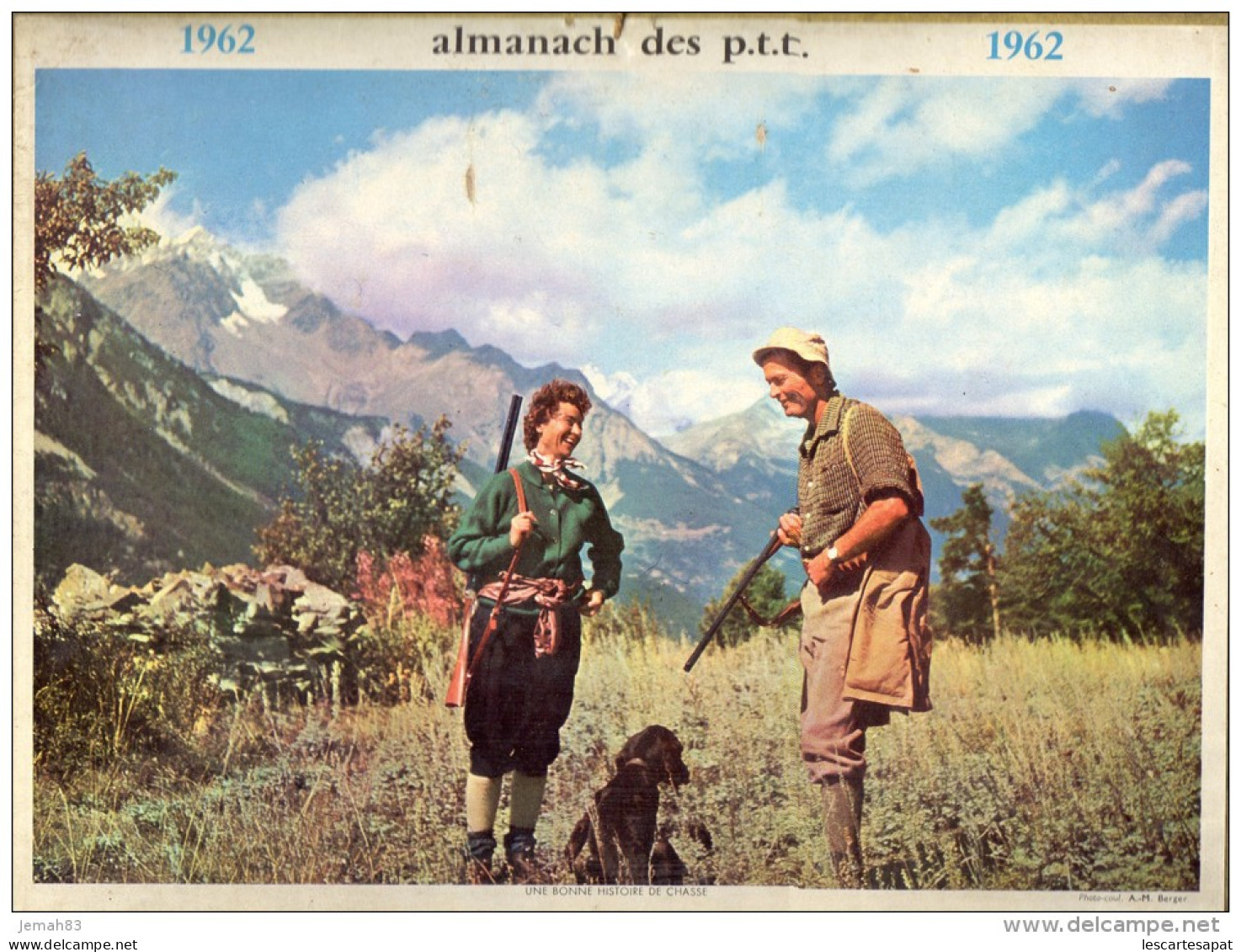 CALENDRIER ANNEE 1962 - ALMANACH DES POSTES ET DES TELEGRAPHES -  DEPARTEMENT DU VAR -   EDITEUR OLLER - Grossformat : 1961-70