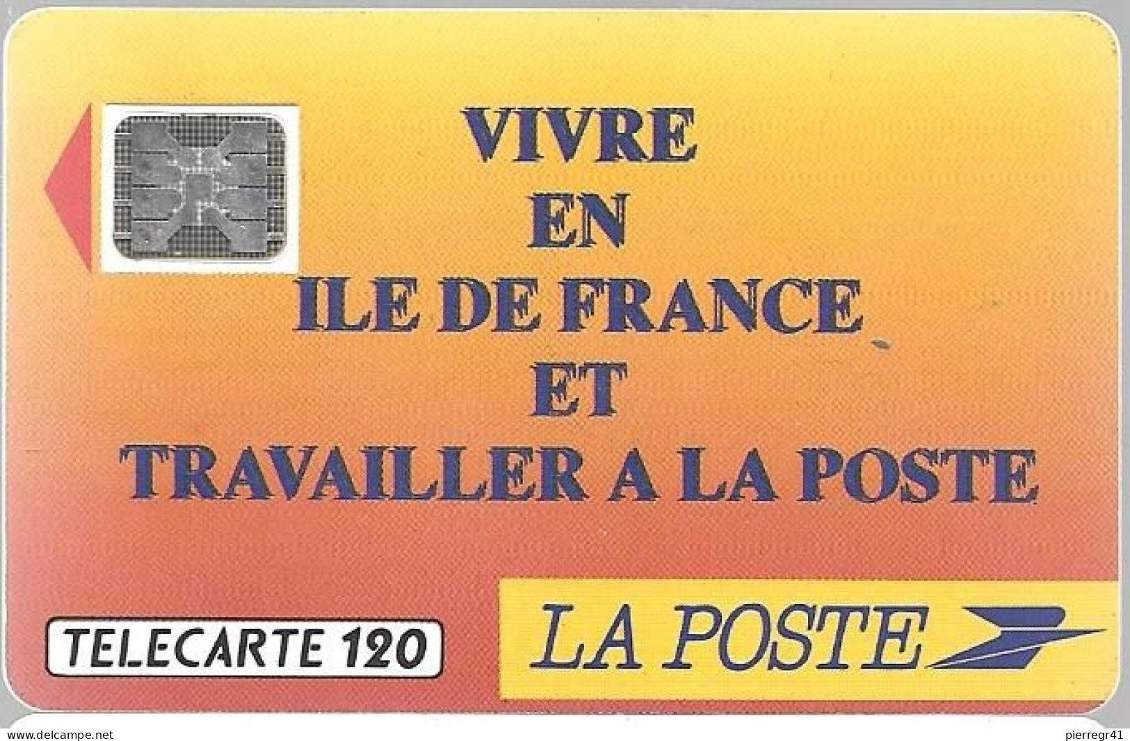 CARTE-PUBLIC-F-137B.520-1990-120U-SC5 An-Trou 6-LA POSTE-Ile De France-5 Ge 21758- Pt1 Non Référencé-UTILISEE-  TBE- - 1990