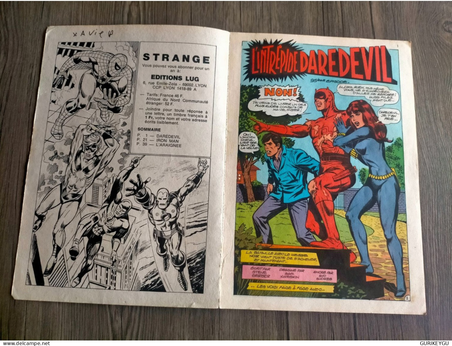 STRANGE N° 95 Editions LUG Du 5 Novembre 1977 DAREDEVIL IRON MAN L'ARAIGNEE Journal De Spider-man - Strange