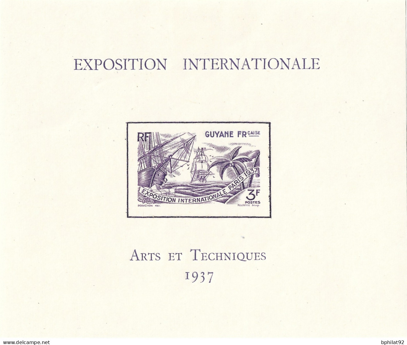 !!! GUYANE FRANÇAISE, N°143/148*, SÉRIE 1937, EXPOSITION INTERNATIONALE DE PARIS + BLOC FEUILLET N°1 - Ongebruikt