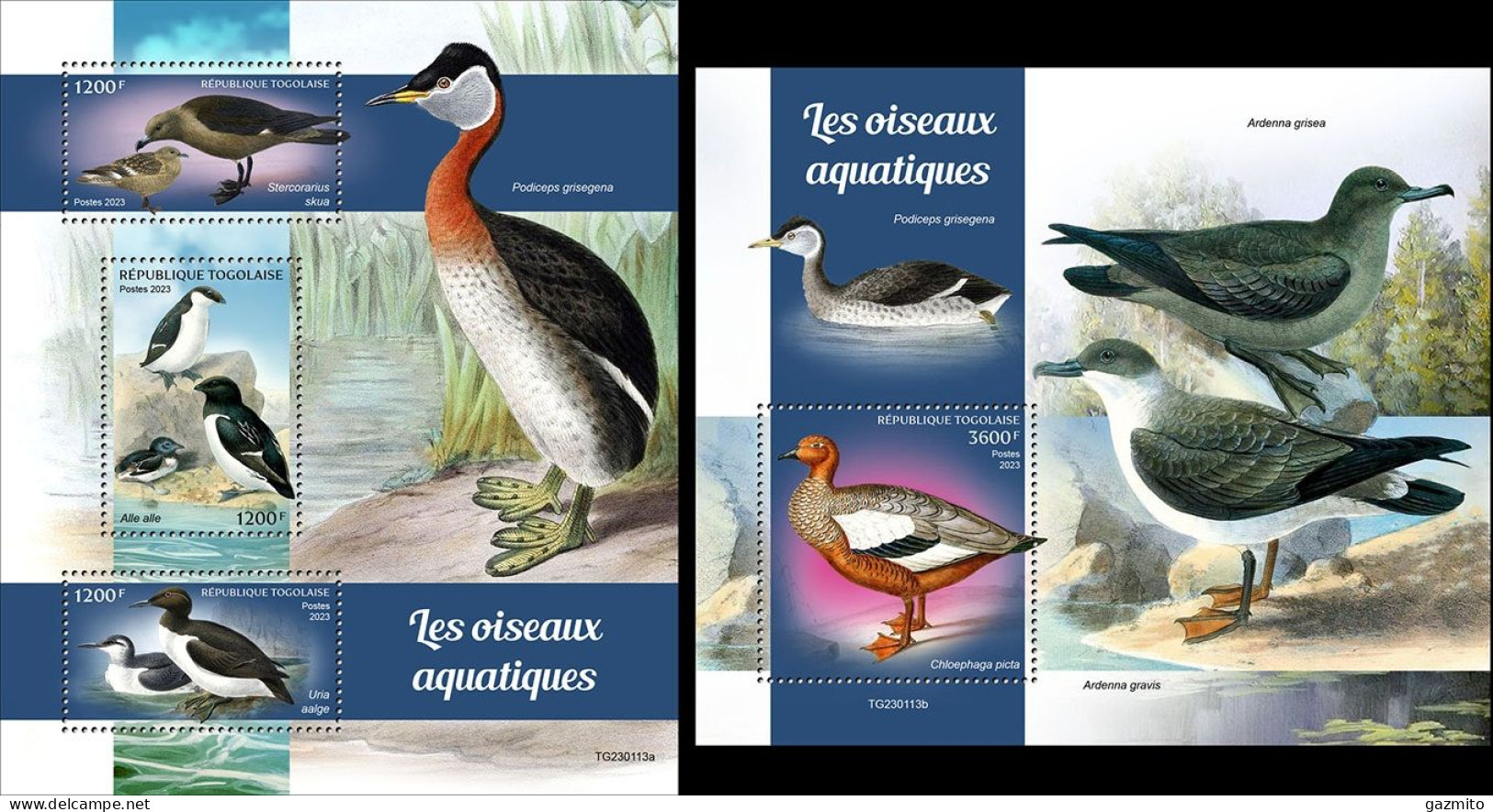 Togo 2023, Animals, Water Birds, 3val In BF +BF - Togo (1960-...)