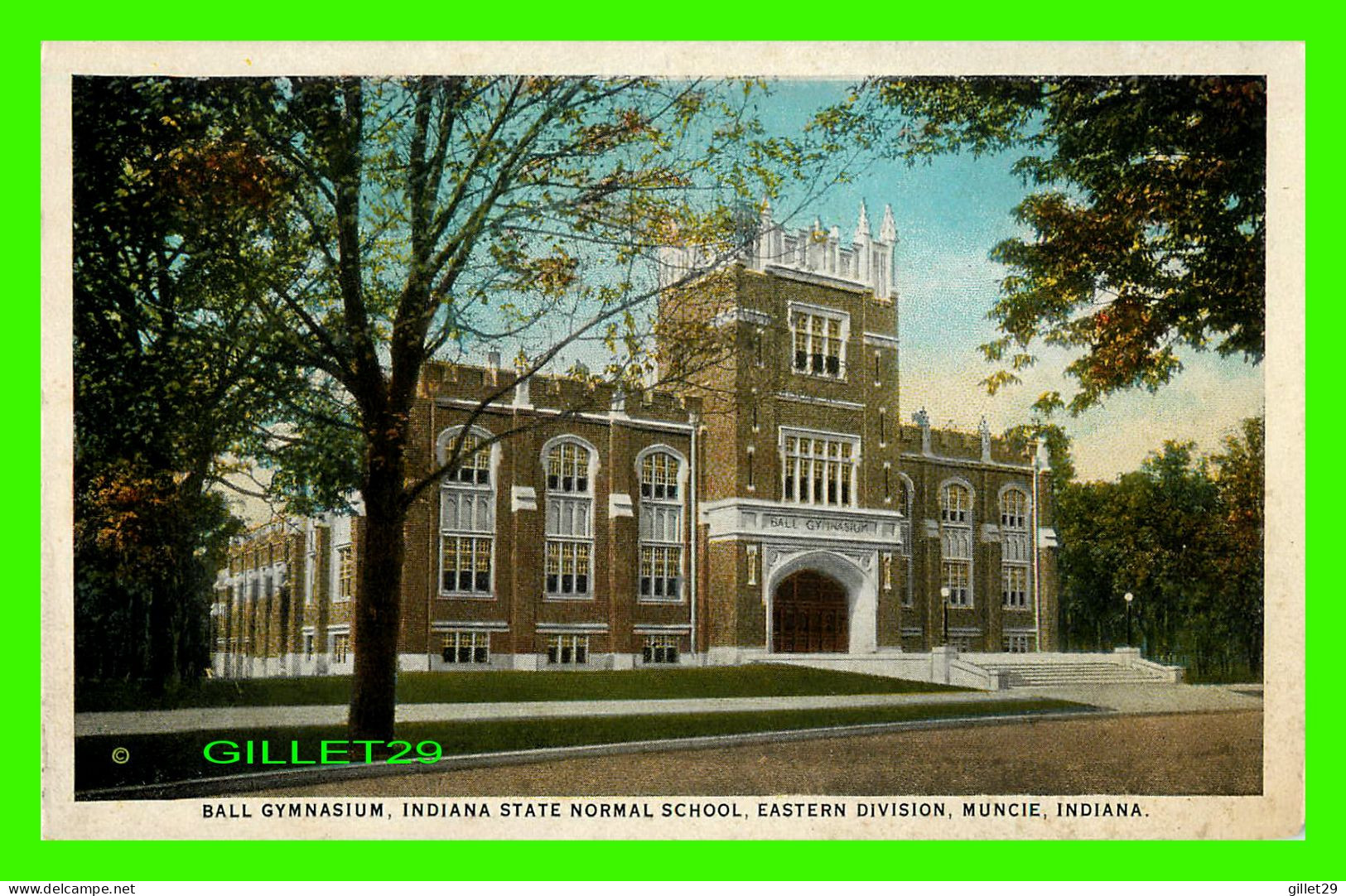 MUNCIE, IN - BALL GYMNASIUM, INDIANA STATE NORMAL SCHOOL, EASTERN DIVISION - HERMANN POST CARD - - Muncie