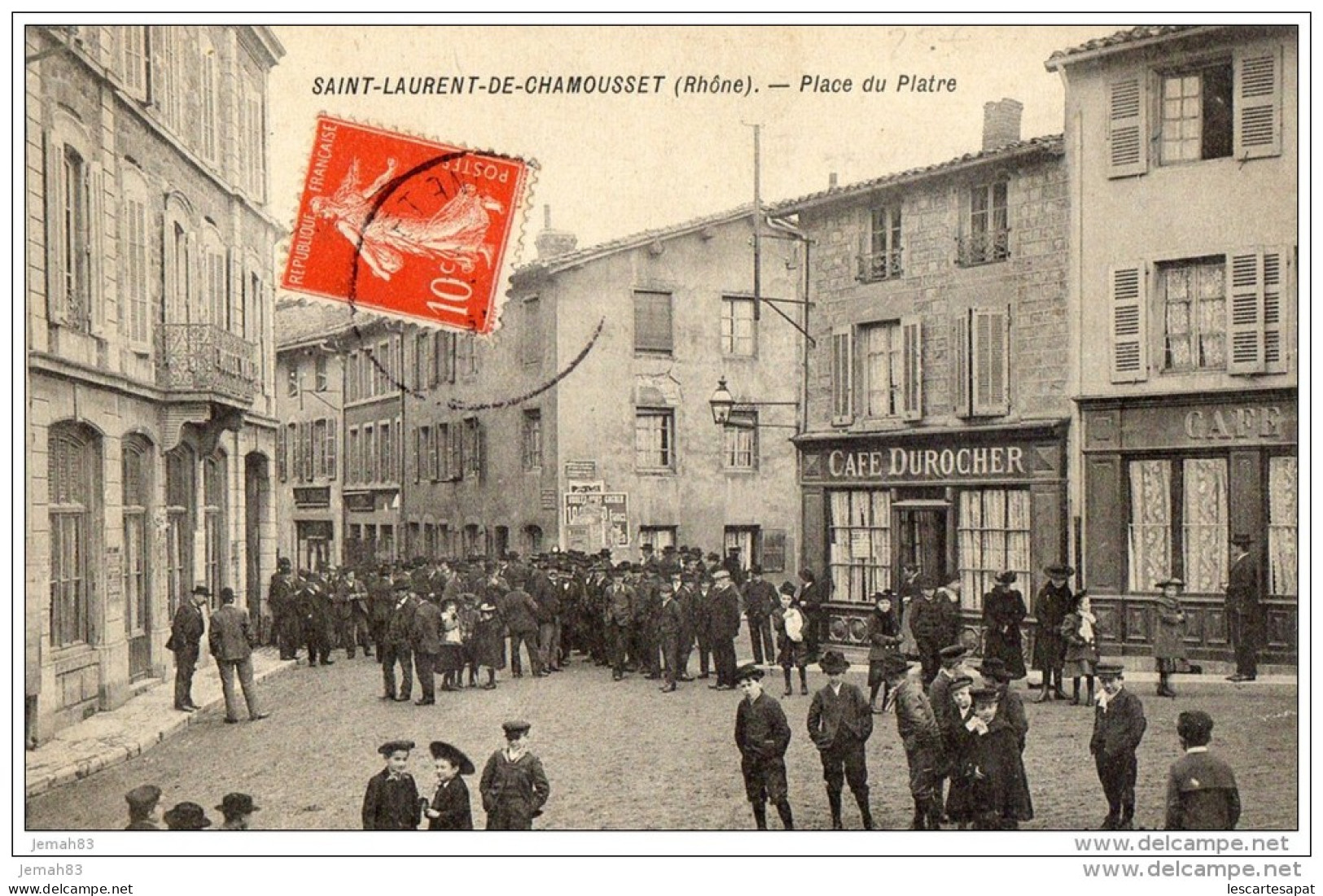 SAINT LAURENT DE CHAMOUSSET PLACE DU PLATRE 1907 (LOT AB12) - Saint-Laurent-de-Chamousset