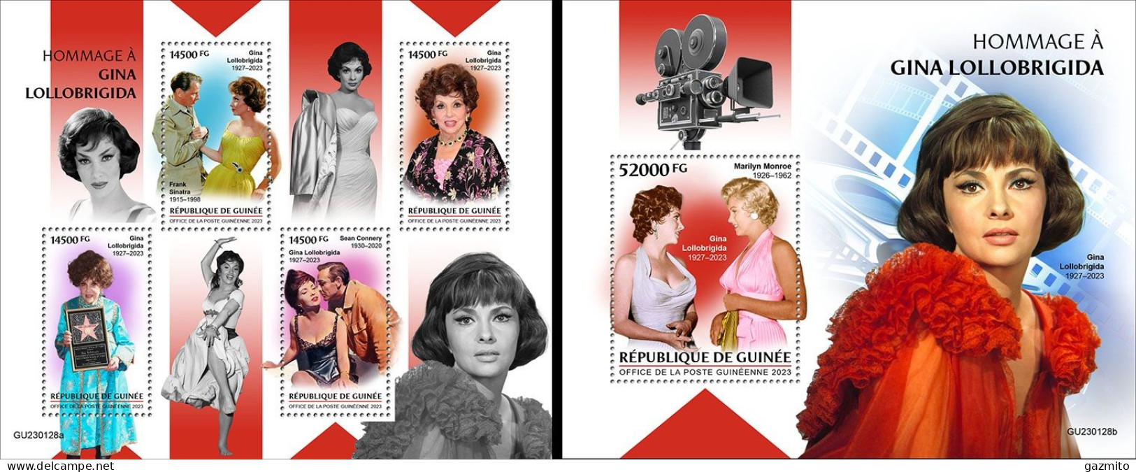 Guinea 2023, Cinema, Lollobrigida, 4val In BF +BF - Togo (1960-...)