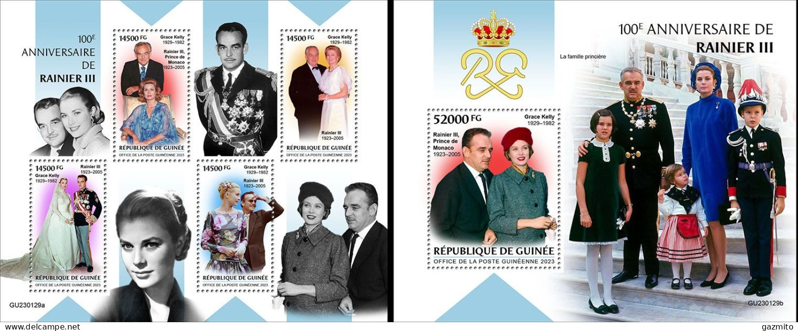 Guinea 2023, Ranier III, Grace Kelly, 4val In BF +BF - Togo (1960-...)