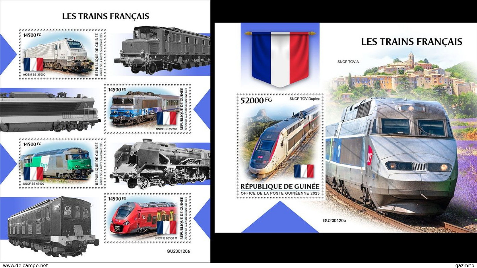 Guinea 2023, Trains In French, 4val In BF +BF - Togo (1960-...)