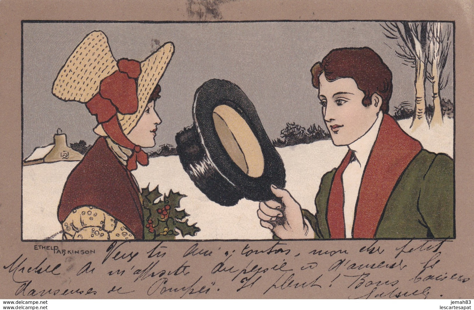 Illustrateur " Ethel PARKINSON " Carte Viennoise - M.M. Vienne 191  - Couple - Parkinson, Ethel