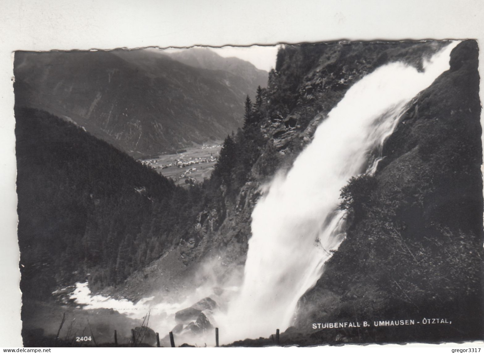 D1957) 2 Stück - UMHAUSEN - Ötztal - STUIBENFALL B. Umhausen - 2 Schöne Alte S/W AK - Umhausen