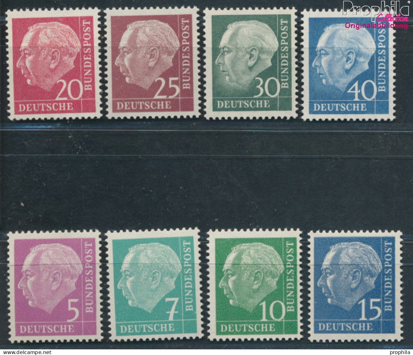 BRD 179y,181y,183y-186y, 259y,260y Geprüft (kompl.Ausg.) Lumogen Postfrisch 1954 Bundespräsident Heuss (I) (10128875 - Ungebraucht