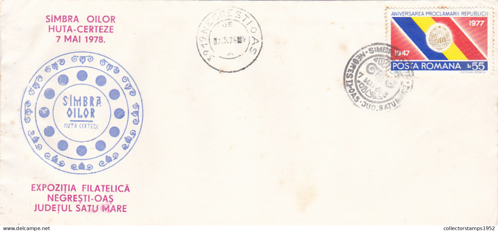 NEGRESTI OAS SHEEPS FESTIVAL, SPECIAL COVER, 1978, ROMANIA - Briefe U. Dokumente