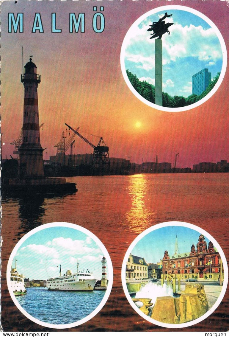 50989. Postal Aerea MALMÖ (Sverige) Suecia 1975. Vistas De Malmö - Storia Postale