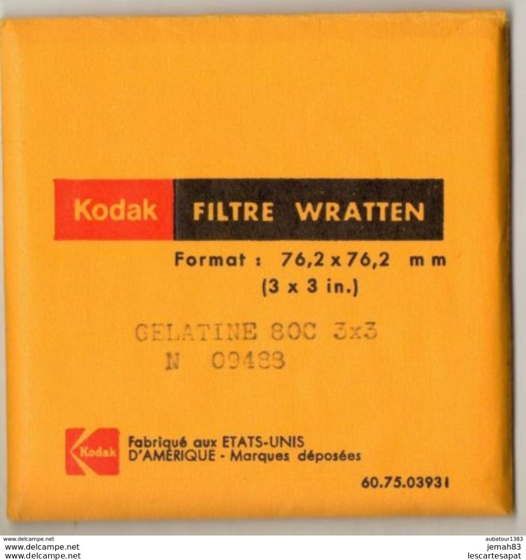 Filtre Wratten KODAK 76,2 X 76,2 Gelatine 80C 3X3 - Matériel & Accessoires