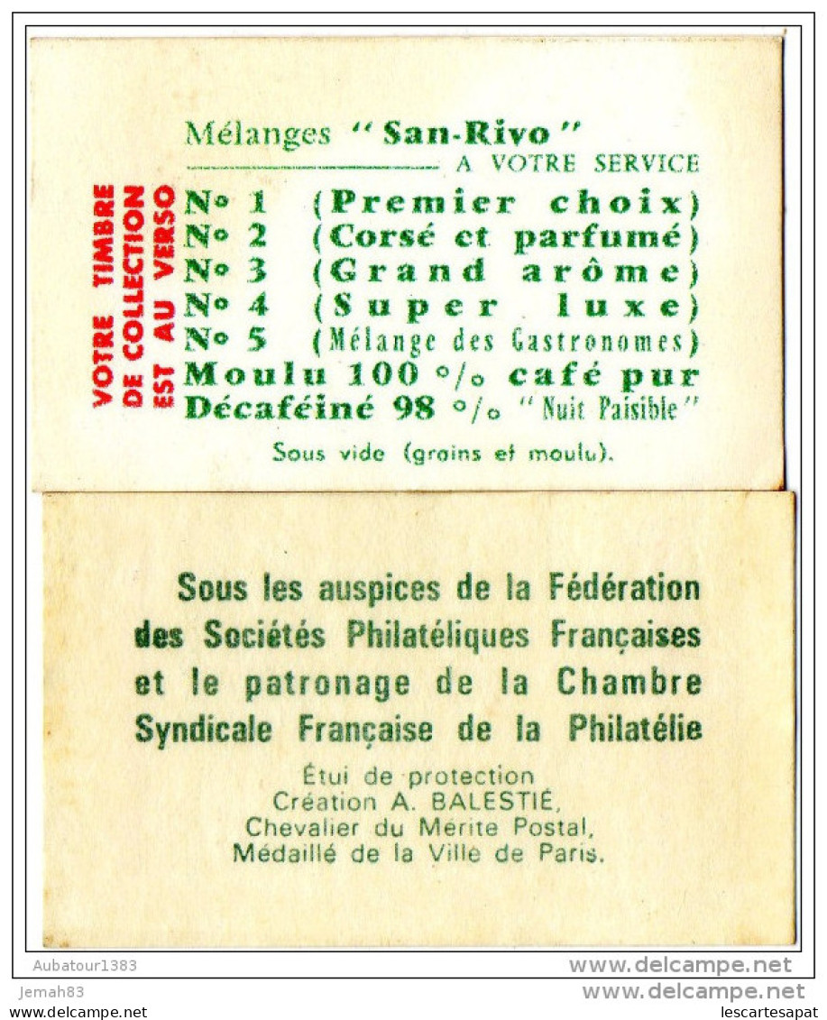 Lot 10 Pochettes Publicitaires Pour Envoyer Ou Proteger Les Timbres, A Balestié, Café San-Rivo ( Lot A28) - Enveloppes Transparentes