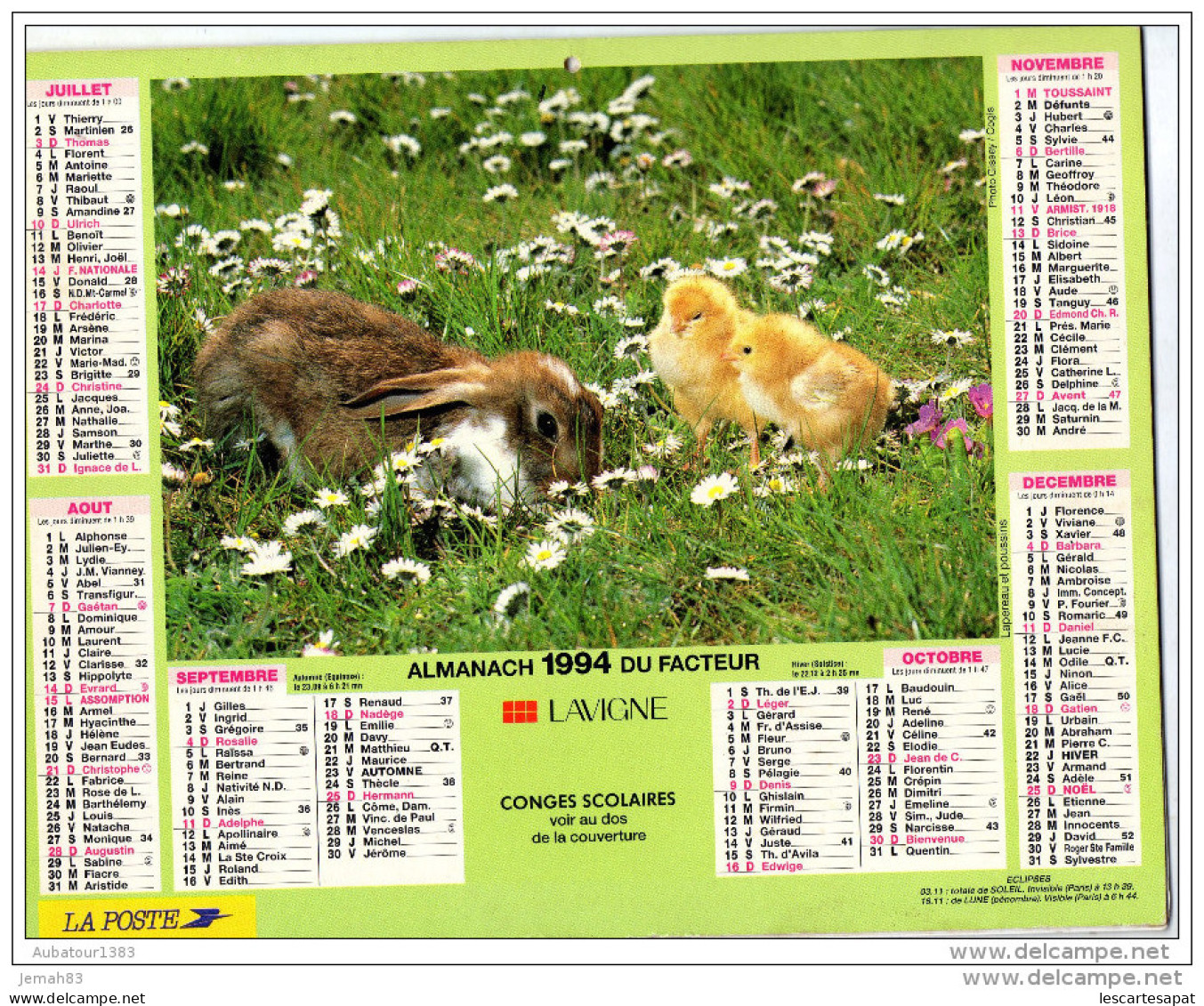 CALENDRIER L ALMANACH DU FACTEUR 1994 - Grand Format : 1991-00