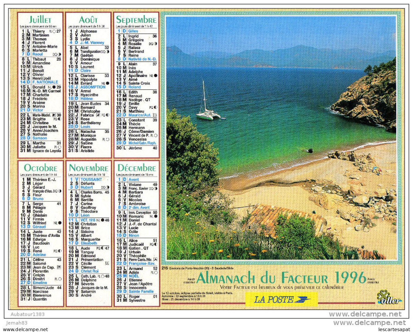 CALENDRIER L ALMANACH DU FACTEUR 1996 - Tamaño Grande : 1991-00