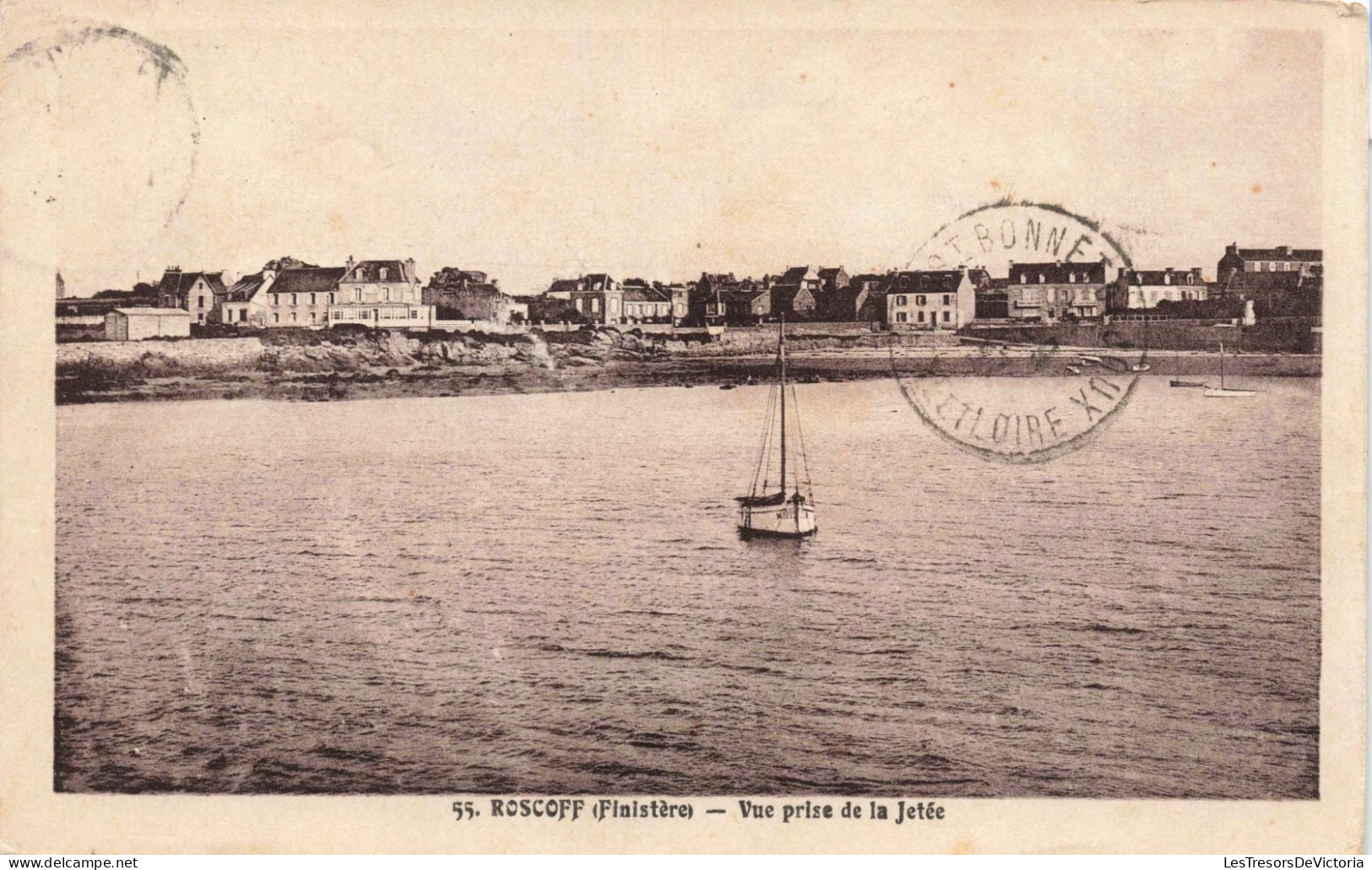 FRANCE - BRETAGNE - ROSCOFF (Finistère) - Vue Prose De La Jetée - Oblitérée En FINISTERE - Carte Postale Ancienne - Bretagne