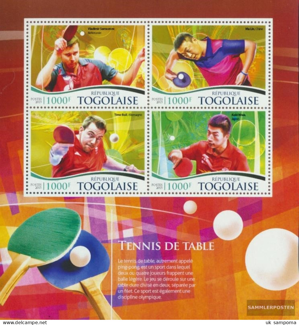 Togo 6849-6852 Sheetlet (complete. Issue) Unmounted Mint / Never Hinged 2015 Table Tennis - Togo (1960-...)