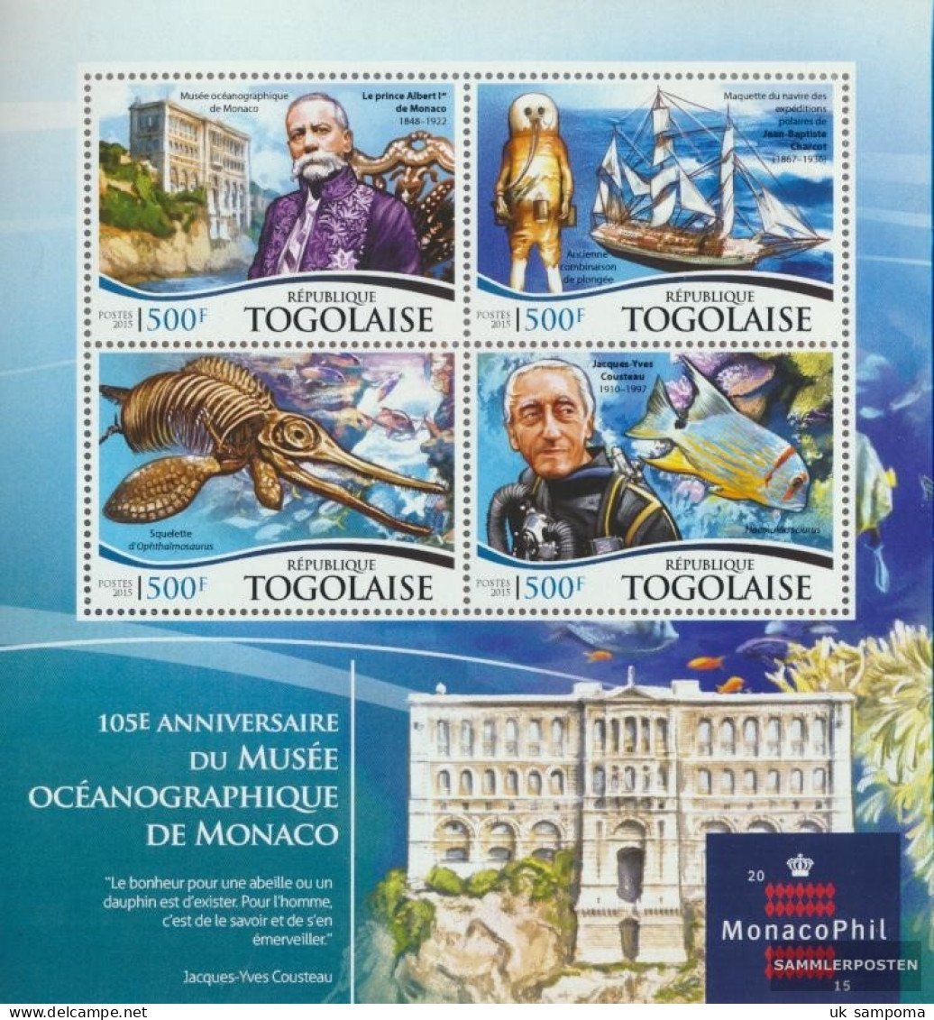 Togo 6824-6827 Sheetlet (complete. Issue) Unmounted Mint / Never Hinged 2015 Museum Of Monaco - Togo (1960-...)