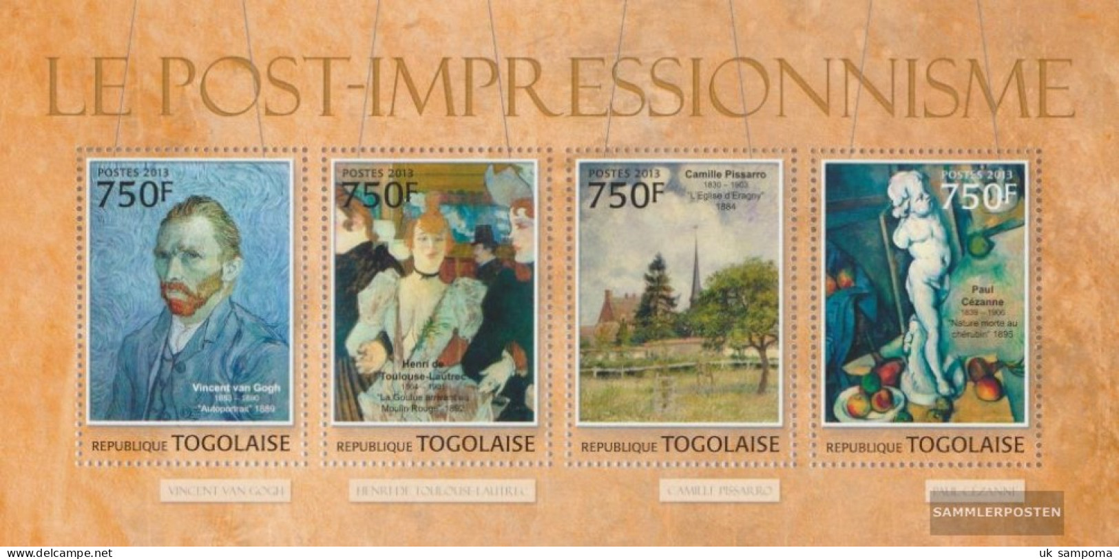 Togo 4771-4774 Sheetlet (complete. Issue) Unmounted Mint / Never Hinged 2013 Impressionism - Togo (1960-...)