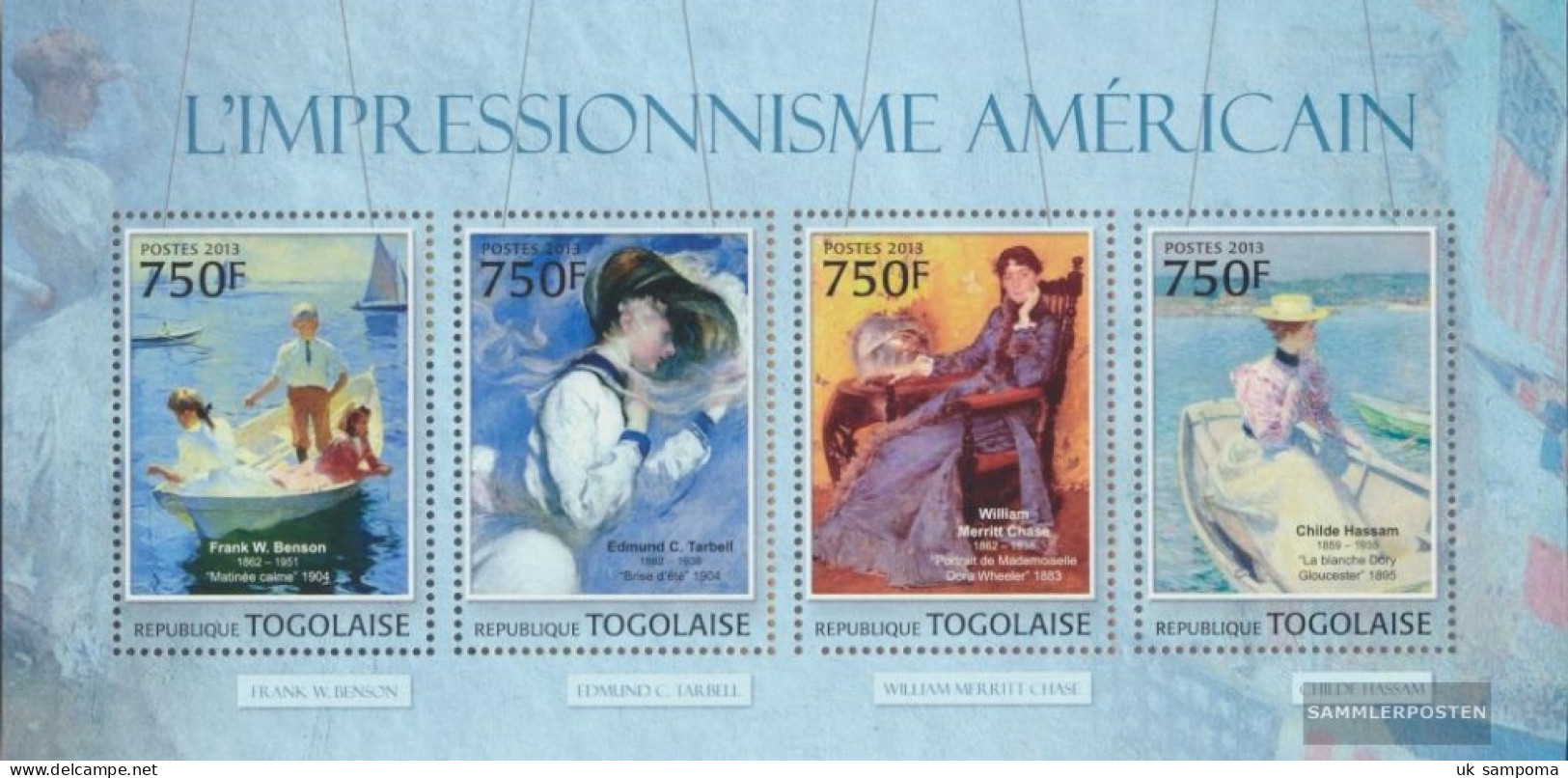 Togo 4766-4769 Sheetlet (complete. Issue) Unmounted Mint / Never Hinged 2013 American Impressionism - Togo (1960-...)