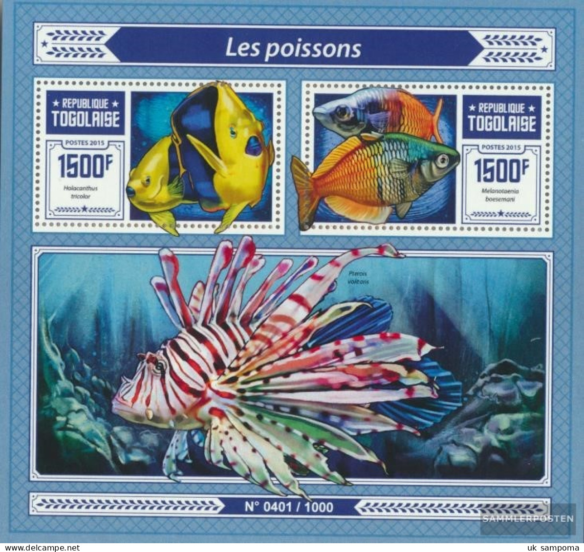 Togo Miniature Sheet 1236 (complete. Issue) Unmounted Mint / Never Hinged 2015 Fish - Togo (1960-...)