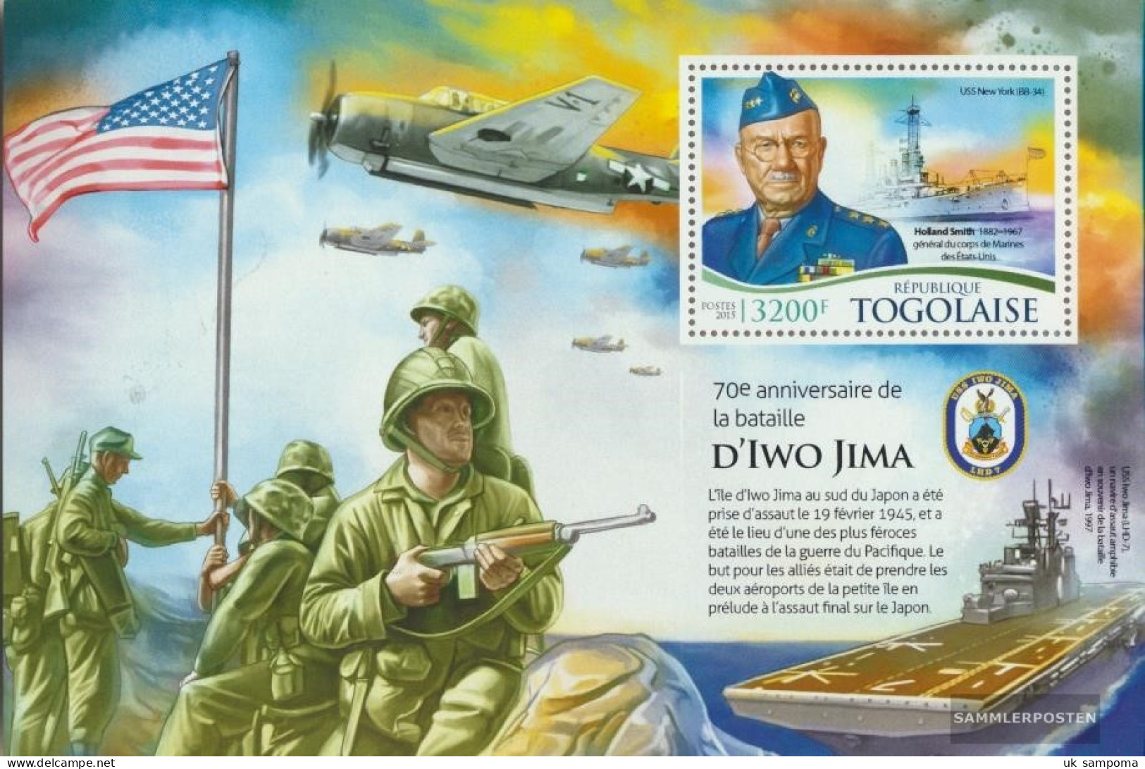 Togo Miniature Sheet 1183 (complete. Issue) Unmounted Mint / Never Hinged 2015 Iwo Jima - Togo (1960-...)